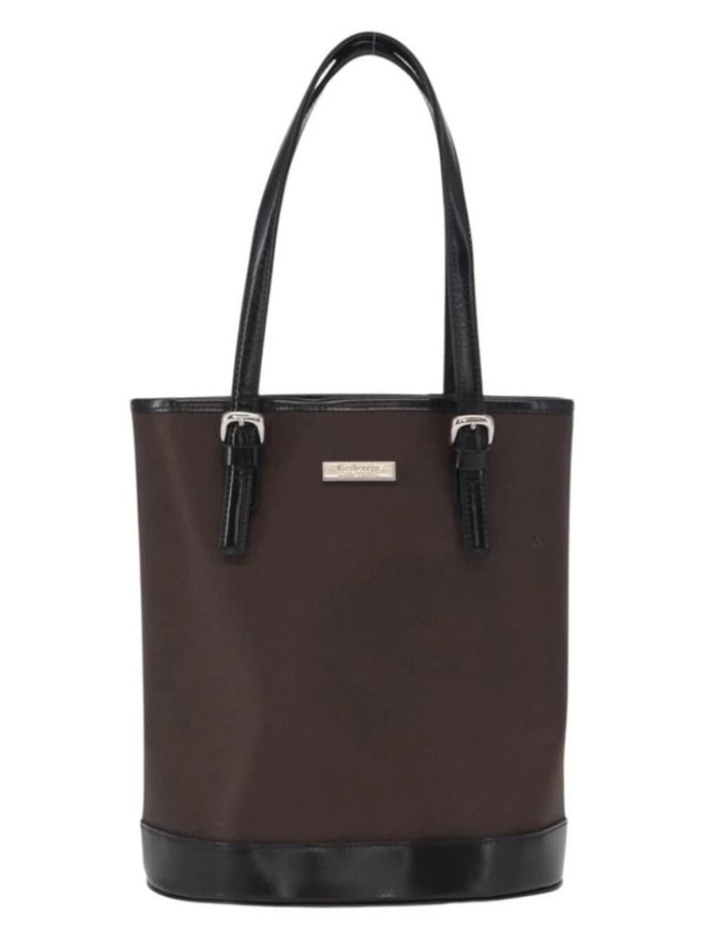 Burberrys Blue Label Tote Bag Nylon Brown Silver Auth - Picture 2 of 15